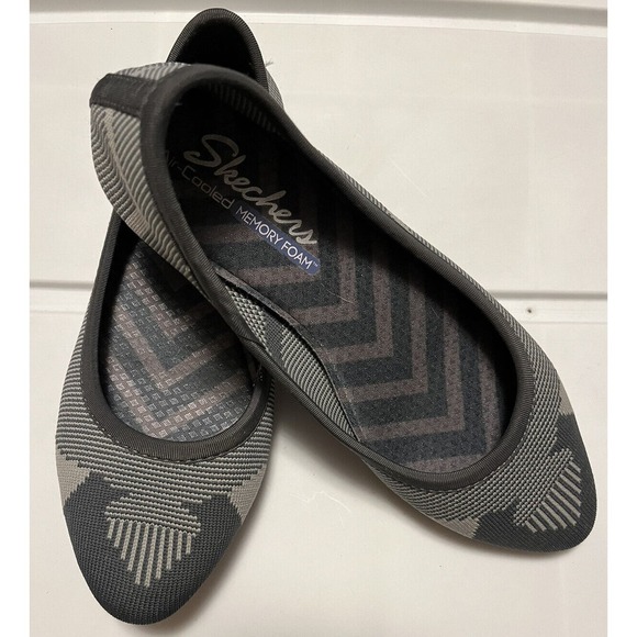 Skechers Air Cooled Memory Foam Womens Slip On Flats Size 7 Gray Knit SN48487 - Picture 1 of 8